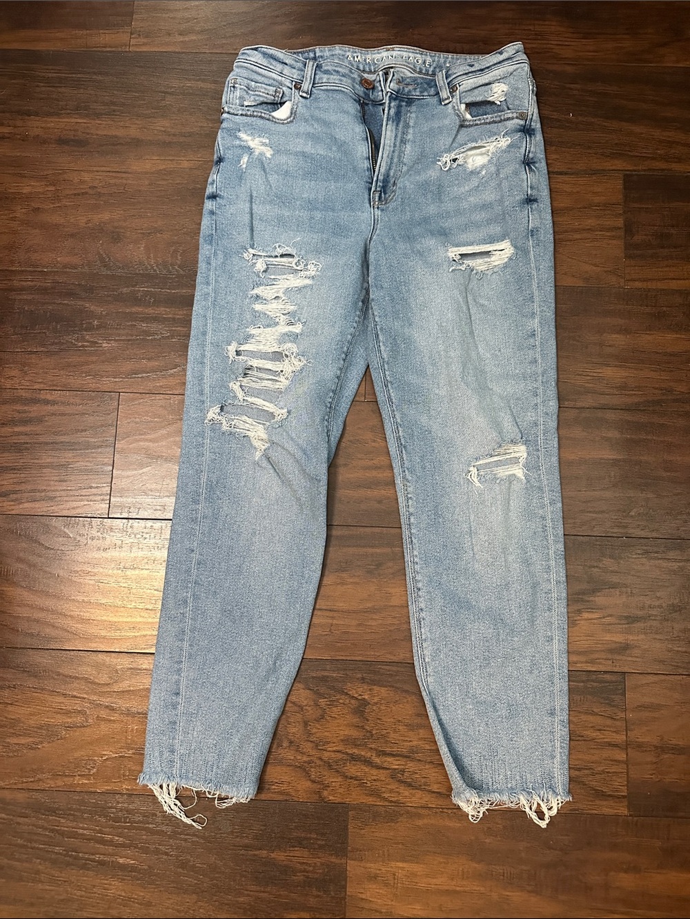American Eagle Outfitters Light Blue Distressed Boyfriend Jeans
